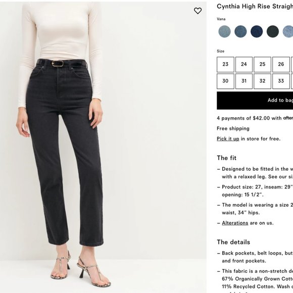 Cynthia High Rise Straight Jeans
